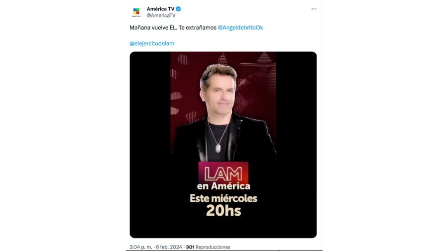 América TV anunció cuándo volverá Ángel de Brito a LAM