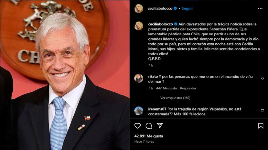 Cecilia Bolocco manifestó su tristeza por la muerte de Sebastián Piñera:  "Luchó por la democracia" | Caras