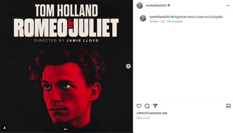 Tom Holland protagonizará Romeo y Julieta