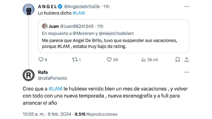 Ángel de Brito, filoso con América TV por el trato que le dan a LAM: 