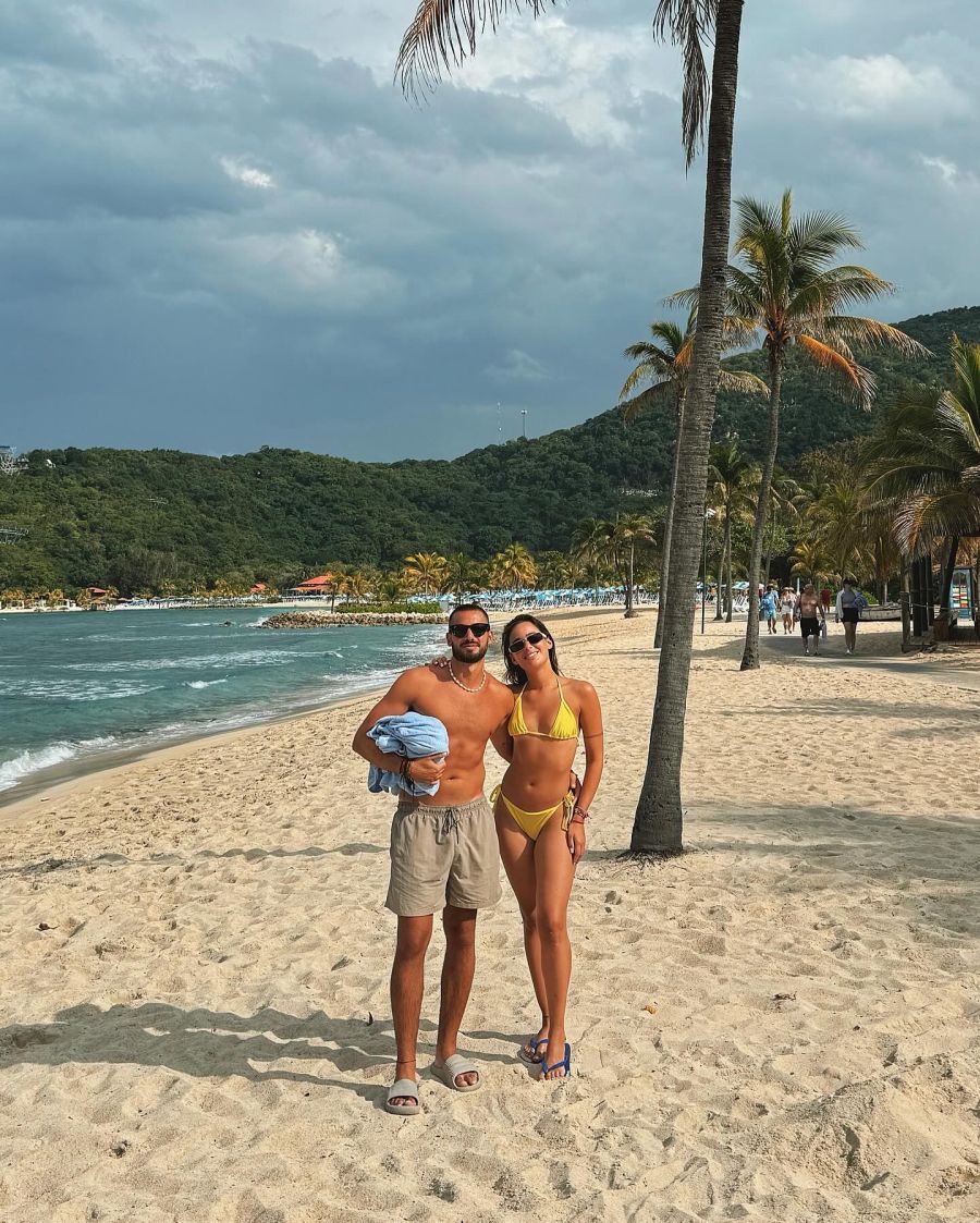Así son las vacaciones de Nico Occhiato y Flor Jazmín Peña en un crucero por el Caribe