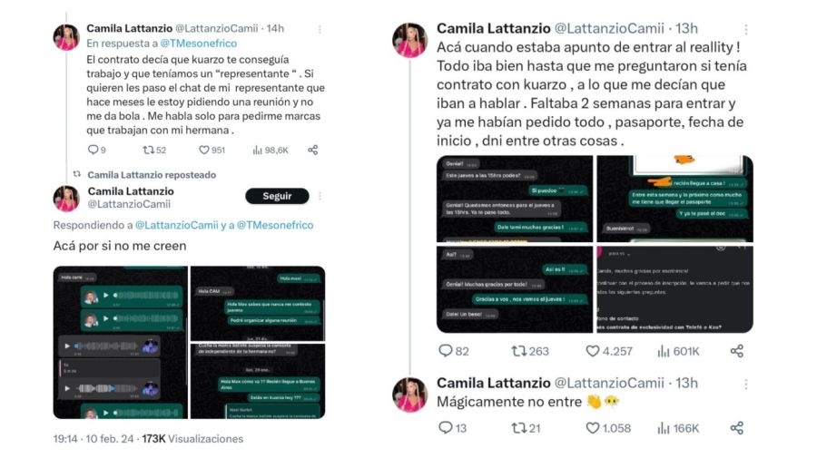 Camila Lattanzio vs Gran Hermano