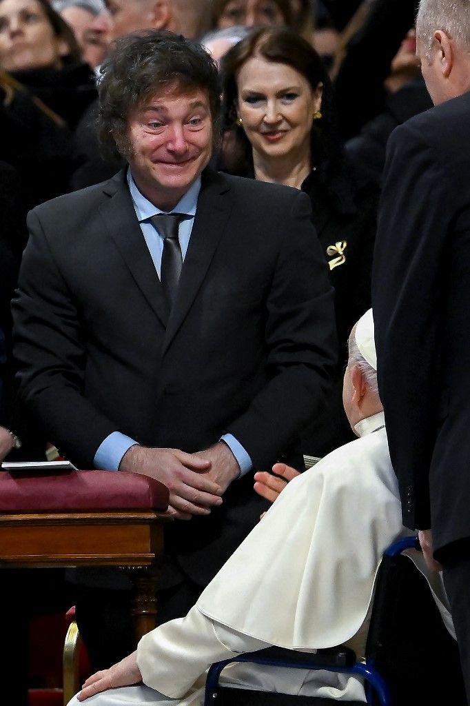 El Papa Francisco con el presidente Javier Milei en El Vaticano