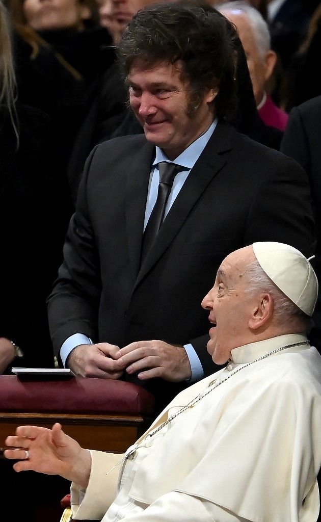 El Papa Francisco con el presidente Javier Milei en El Vaticano