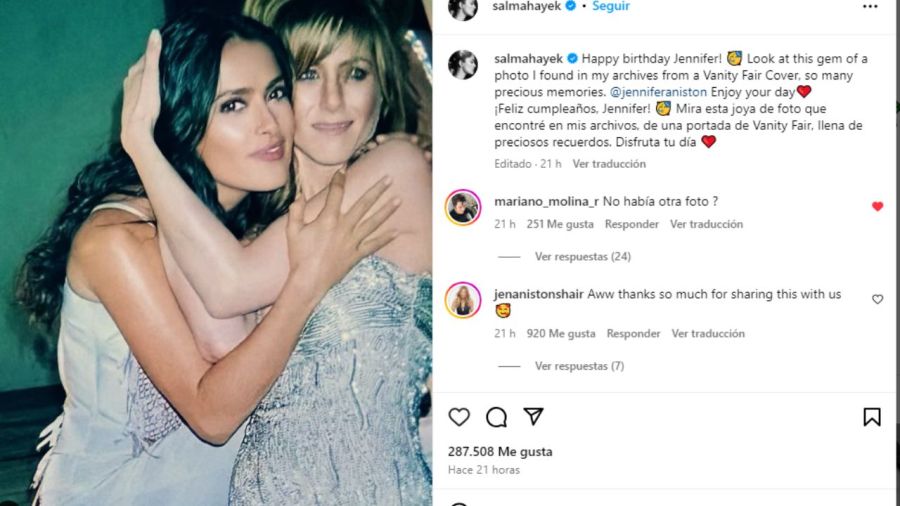 Salma Hayek y Jennifer Aniston para Vanity Fair