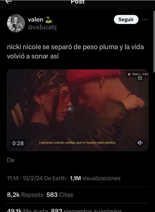 Nicki Nicole se separó de Peso Pluma y estallaron los memes