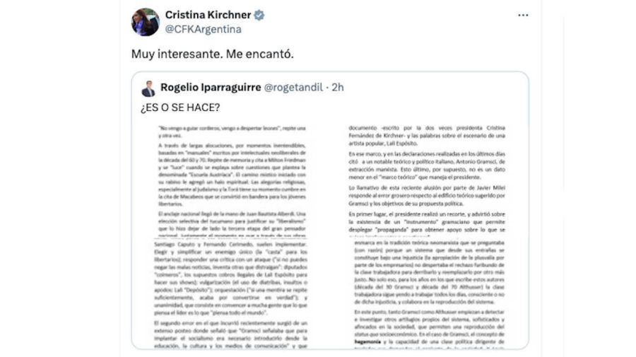  Cristina Kirchner Tweet 20240216