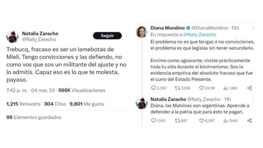 Diana Mondino cruzó a Natalia Zaracho y Juan Grabois la defendió