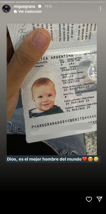 Filtran la foto del pasaporte del hijo menor de Migue Granados: así está hoy Benito