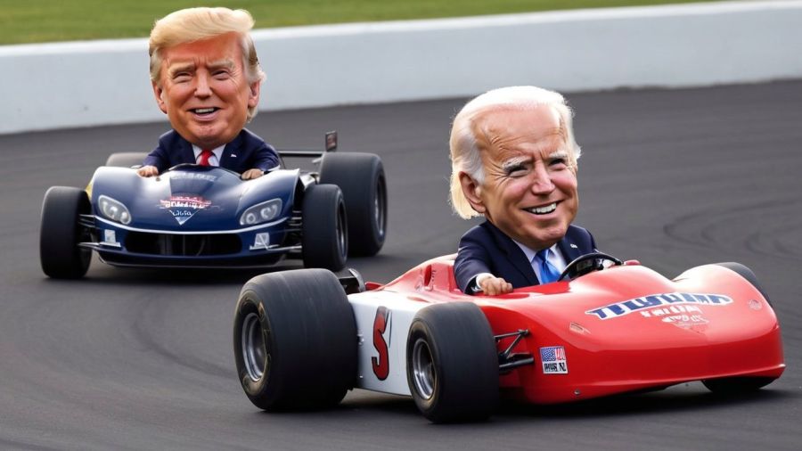 Biden y Trump en una imagen generada con IA