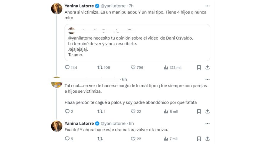 Yanina Latorre contra Daniel Osvaldo