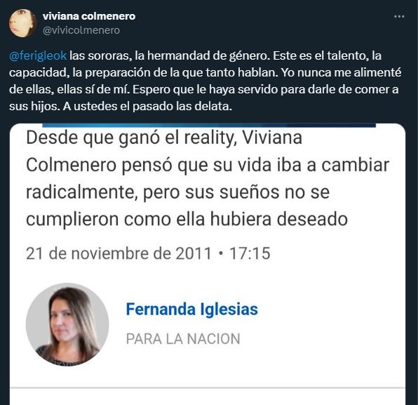 Viviana Colmenero contra Fernanda Iglesias