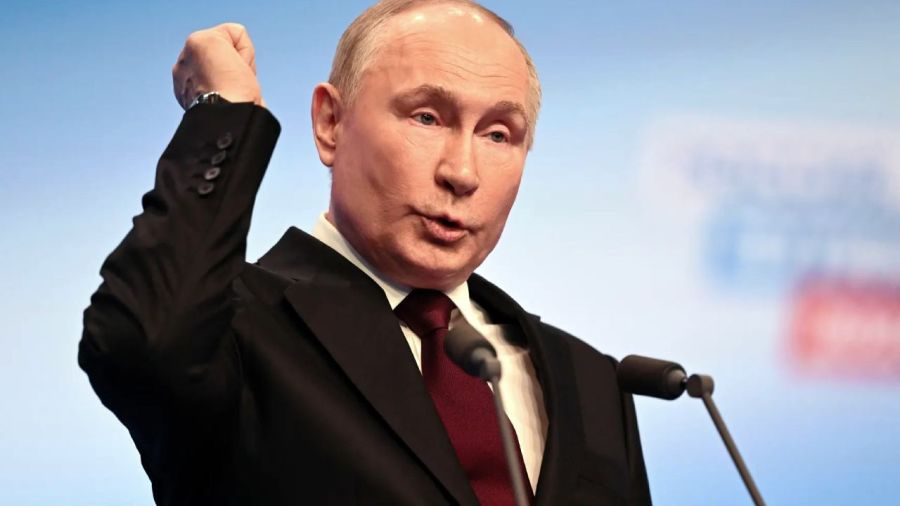 Vladimir Putin en su discurso de victoria