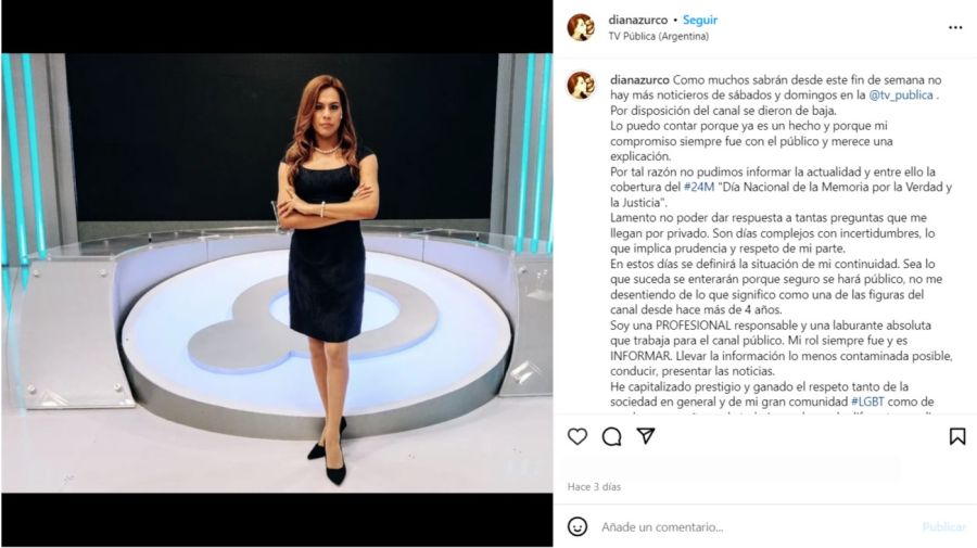 Diana Zurco se despidió de la TVP