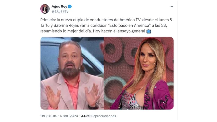 Sabrina Rojas y Augusto Tartúfoli, conductores de América TV