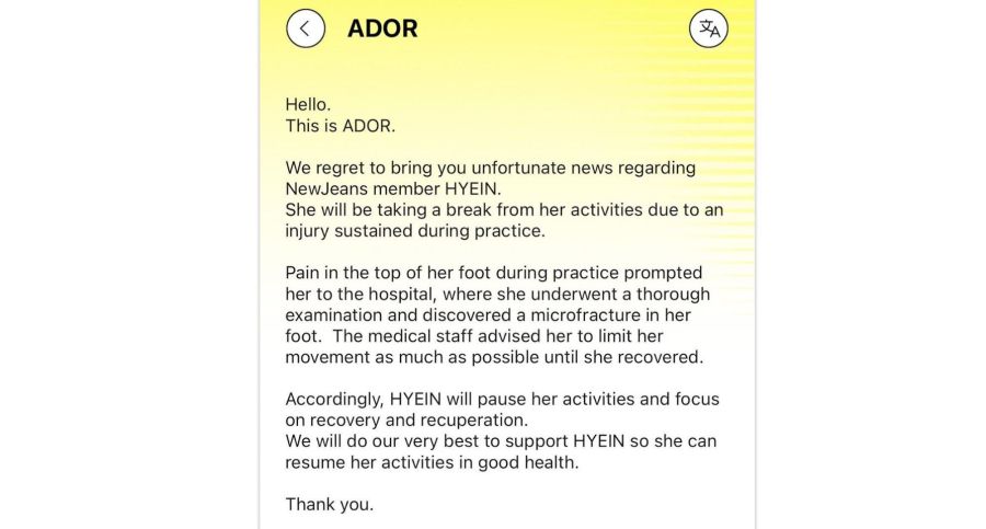 comunicado salud Hyein