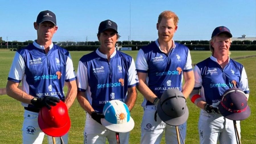 El Príncipe Harry se encontró con Adolfo Cambiaso, Nacho Figueras y Pablo Mac Donough en un partido de Polo