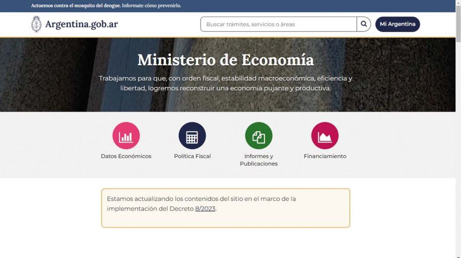 Página del Ministerio de Economía 20240414