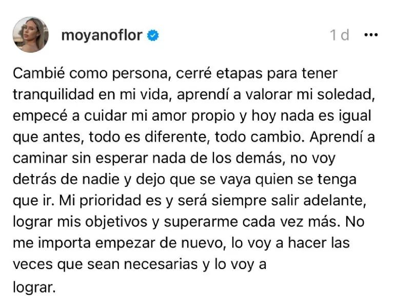 Flor Moyano sobre la renuncia de su abogado 