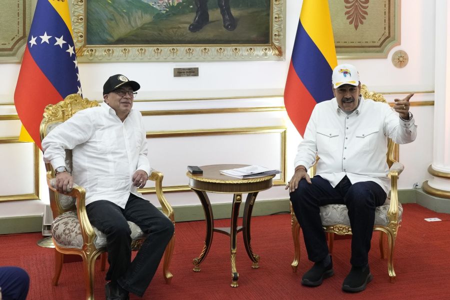 resident Nicolas Maduro Meets With Colombian Counterpart Gustavo Petro