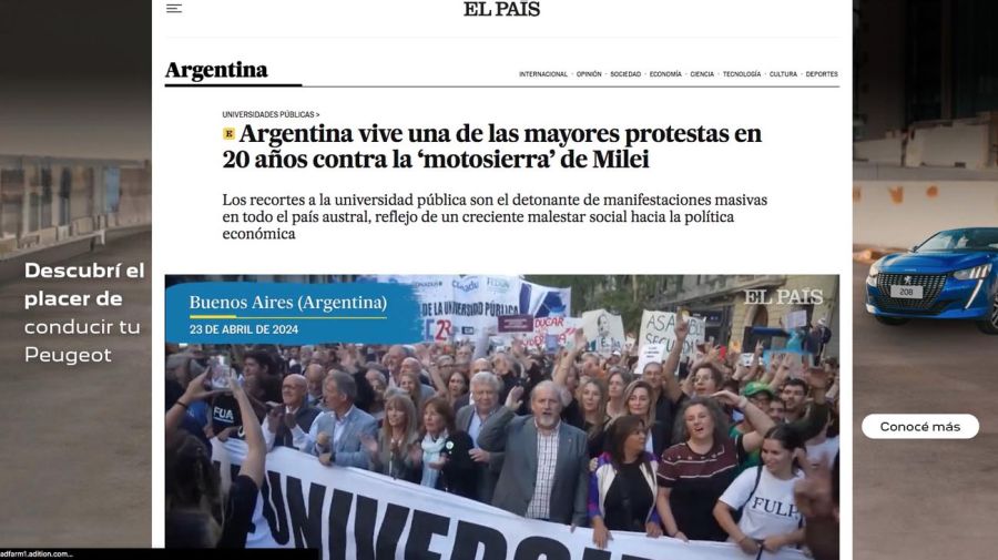 Repercusión mundial por la Marcha Universitaria Federal en Argentina