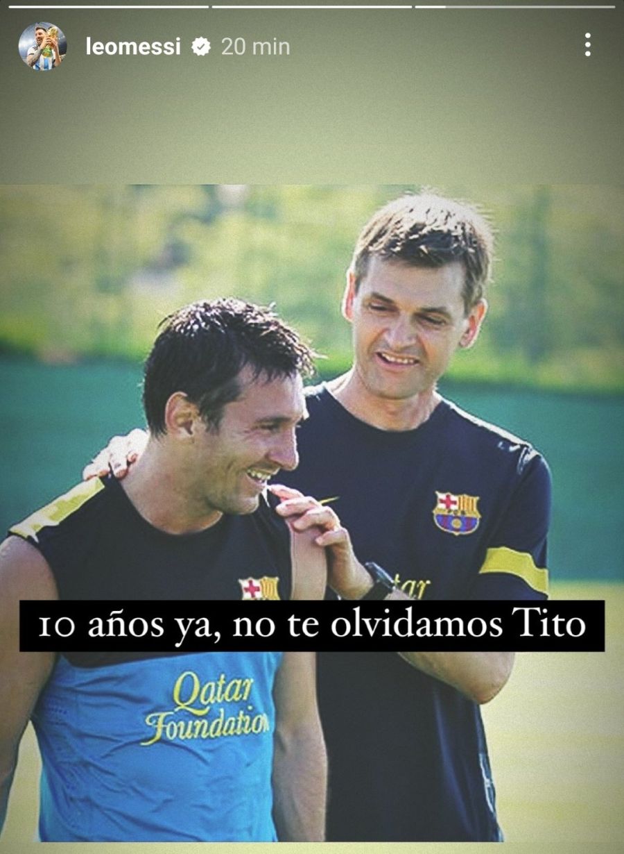 El mensaje de Messi recordando a Tito Vilanova. 