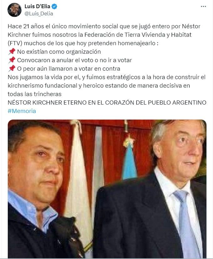 D'Elía contra el acto de CFK