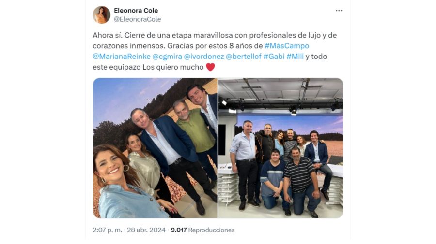 Eleonora Cole se despidió de LN+