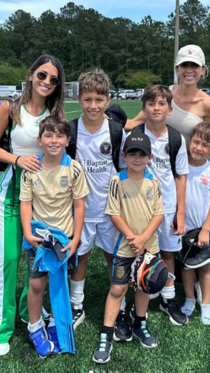 Antonela Roccuzzo y sus hijos