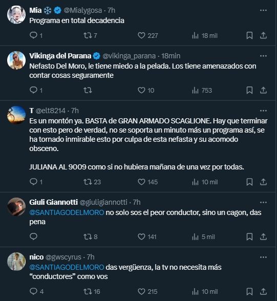 Los fanáticos criticaron a Santiago del Moro