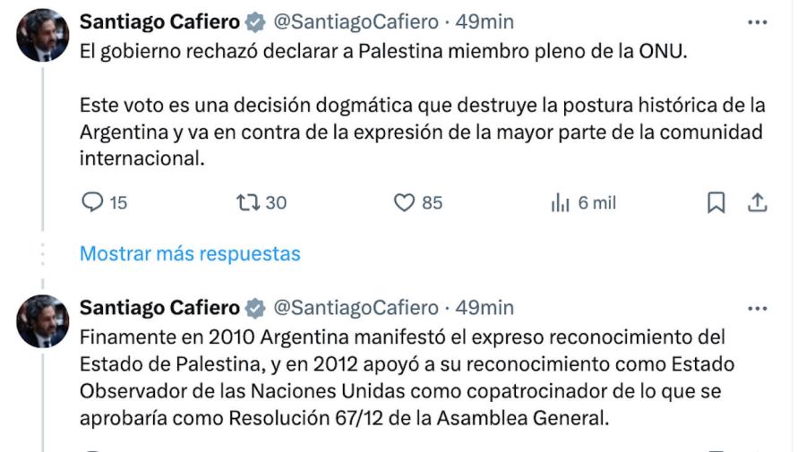 Santiago Cafiero Tweet 20240510