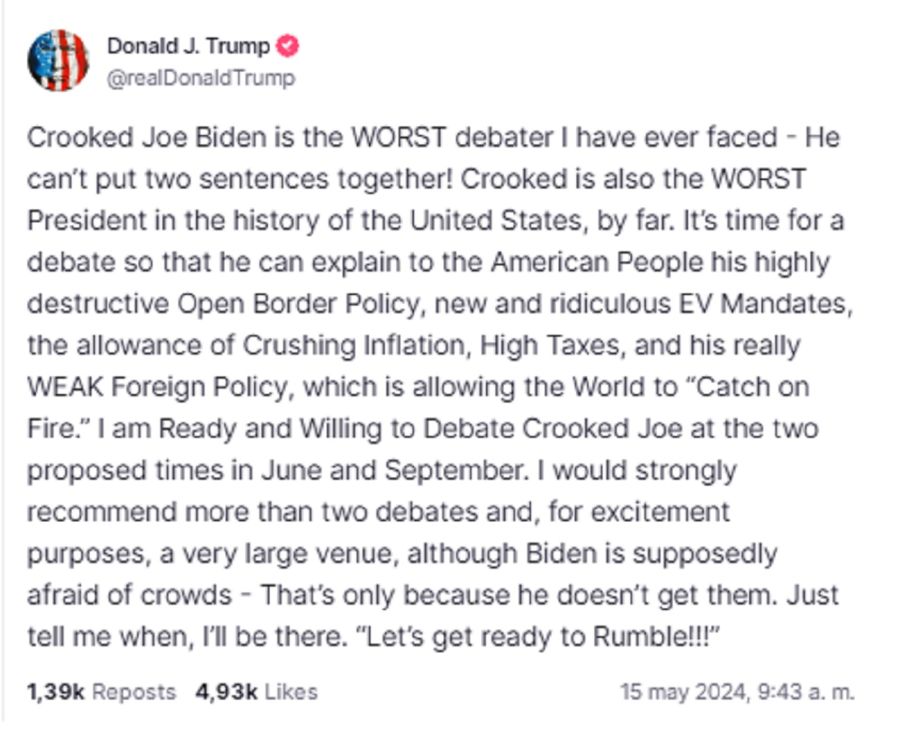 Debate Joe Biden y Donald Trump