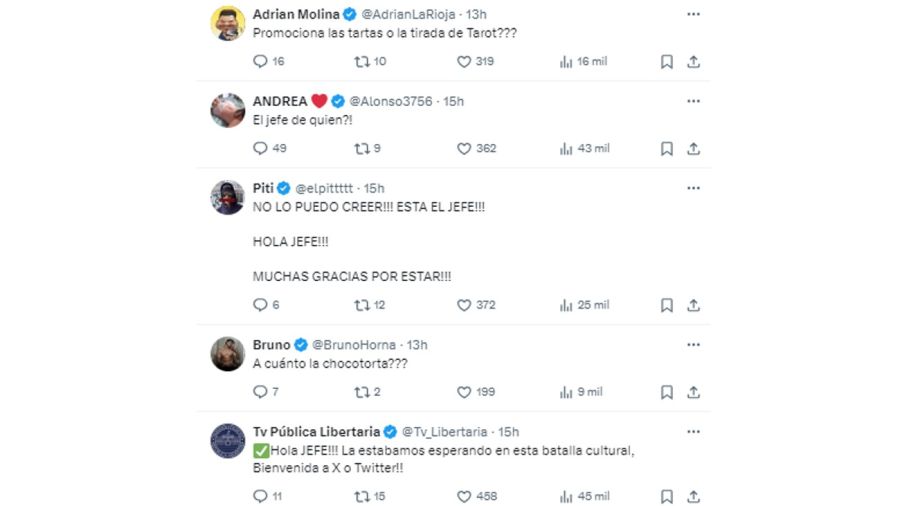 Comentarios en el tuit de Karina Milei 20240521