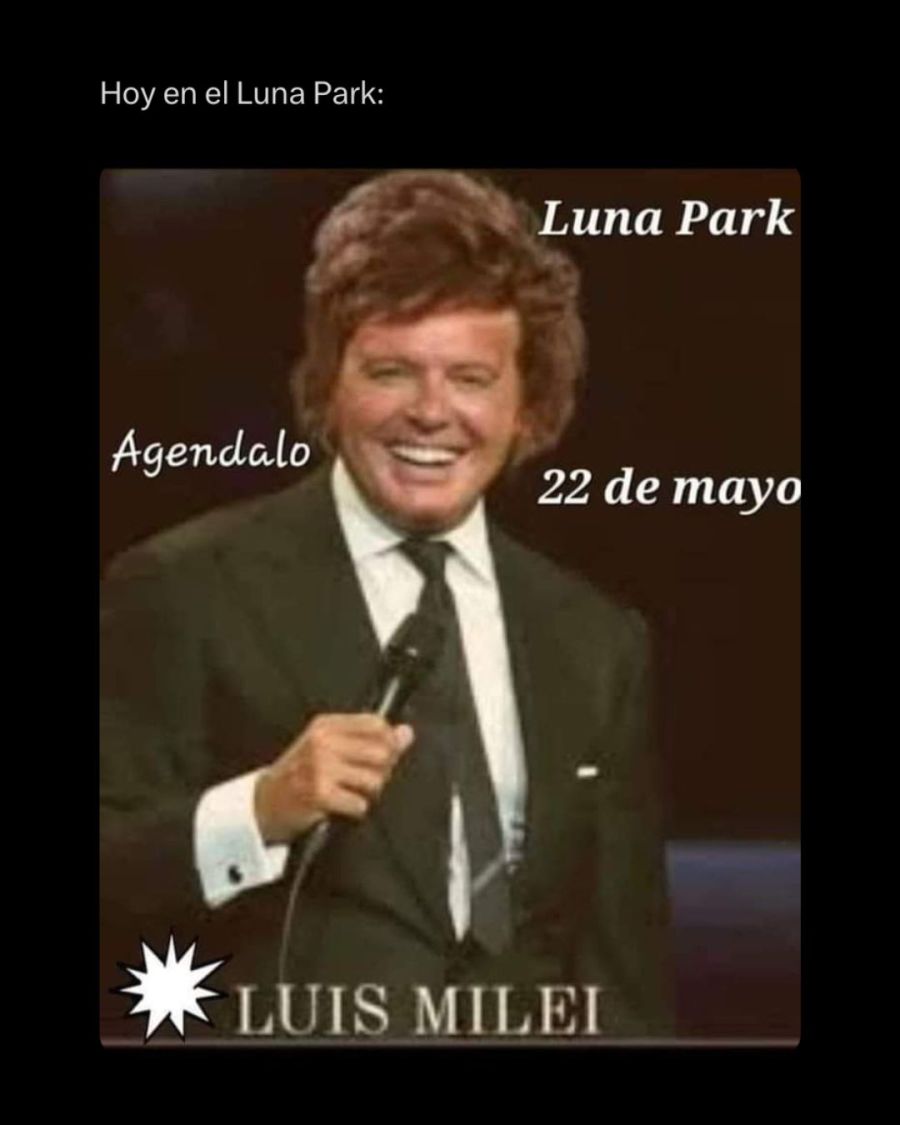 Javier Milei en el Luna Park; memes 