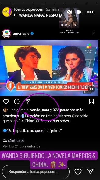 La reacción de Wanda Nara a los rumores de romance entre la China Suárez y Marcos Ginocchio