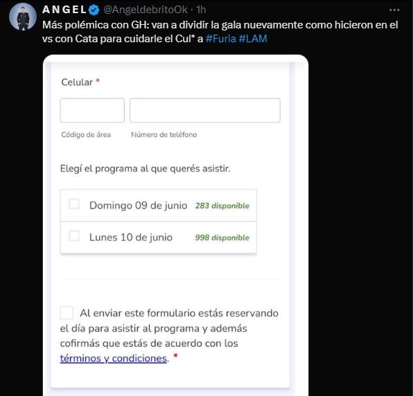 Ángel de Brito reveló las dos fechas de gala en Gran Hermano