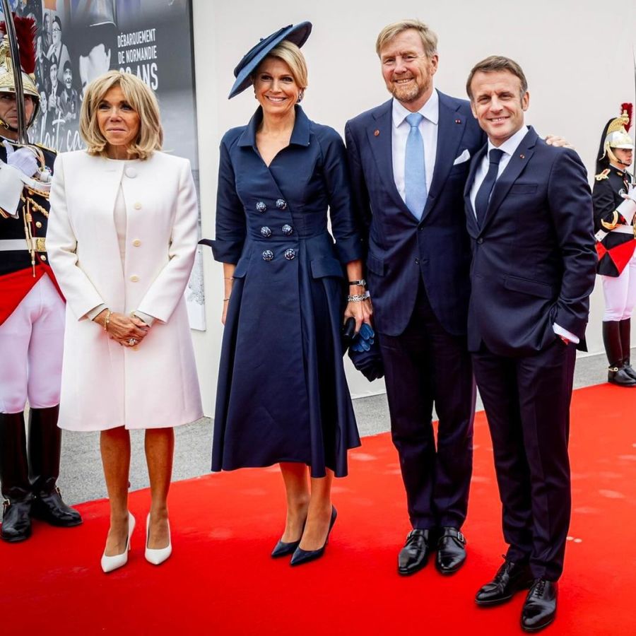 Máxima Zorreguieta y Brigitte Macron junto a sus esposos