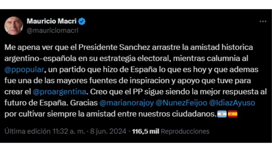 Mauricio Macri contra Pedro Sánchez