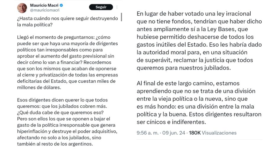 Tweet de Mauricio Macri