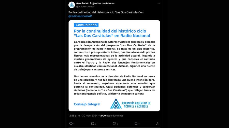 Levantaron de Radio Nacional el ciclo “Las dos carátulas” que llevaba 73 años al aire