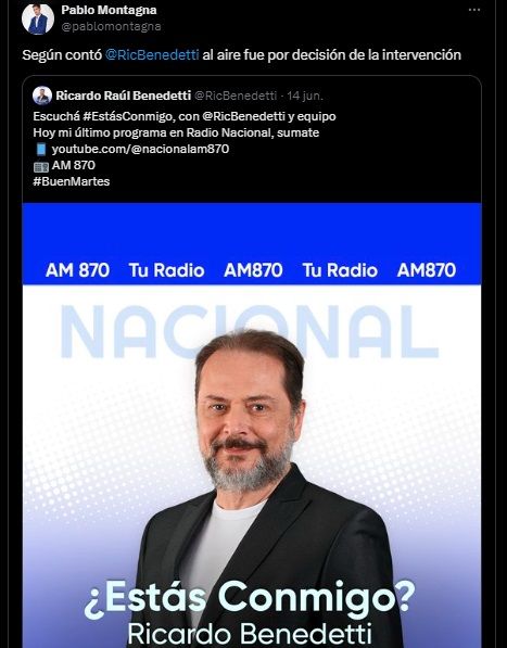 Ricardo Raúl Benedetti se va de Nacional AM 870