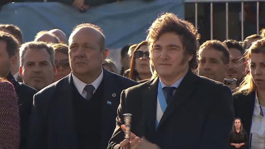 El presidente Javier Milei en Rosario por el día de la bandera