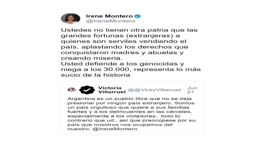 20240621 La eurodiputada Irene Montero cuestionó a Victoria Villarruel en X