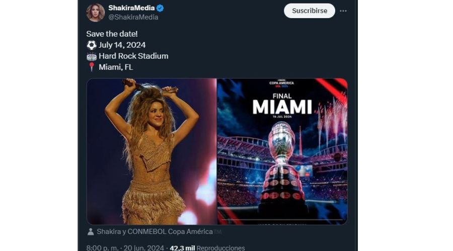 Shakira cierre final Copa America