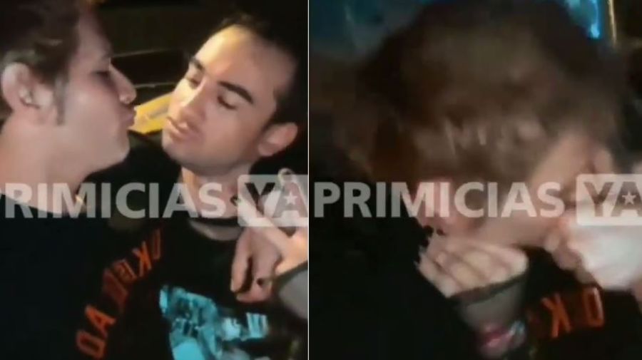 Tomasito Suller y Nicolas marido de Emma Vich a los besos