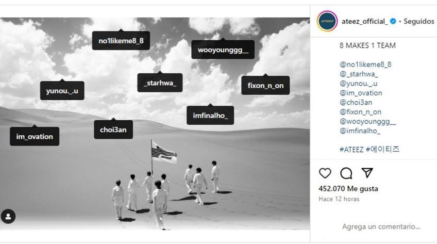 All members of the K-Pop group ATEEZ opened their personal accounts on Instagram