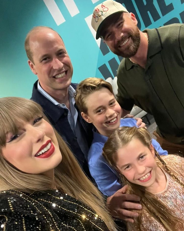 El Príncipe William y sus hijos se encontraron con Taylor Swift y Travis Kalce