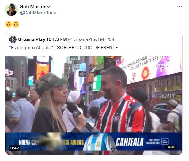 La reacción de Sofi Martínez en redes sociales. 