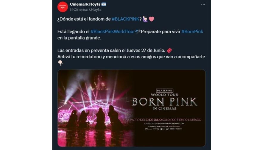 BLACKPINK Pelicula en Argentina