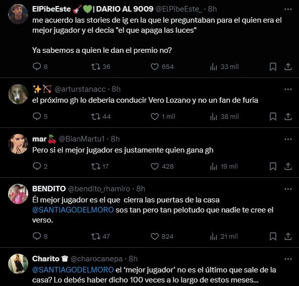 Los comentarios en contra de Santiago del Moro por anunciar que habrá un premio extra en Gran Hermano